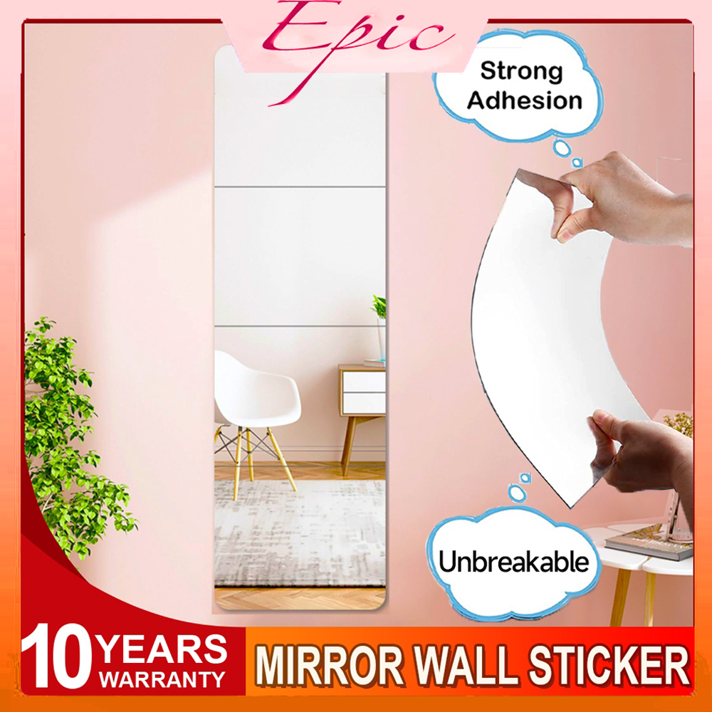 EPIC Home Flexible HD Mirror Sticker Wall Self Adhesive Acrylic