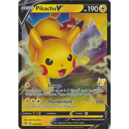 Pikachu V - 043/185 - Pikachu Deck (Pikachu Symbol 60) Battle Academy ...