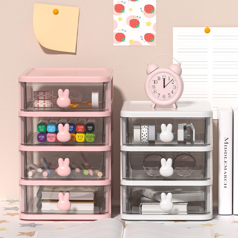 Desk Storage Box Cute Rabbit Organizer Storage Desktop Storage ...