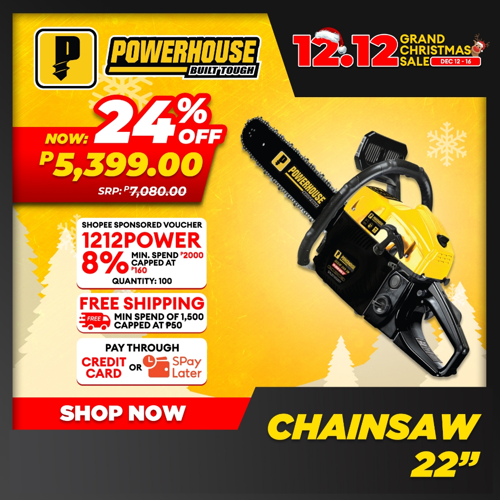 POWERHOUSE USA 22 inches Gasoline Chainsaw / Power Saw High Power ...