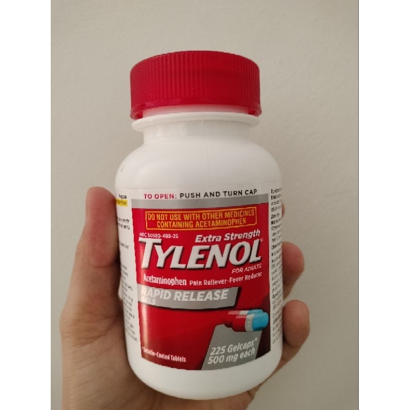Tylenol Acetaminophen 500mg (225 gelcaps) (100original) Shopee