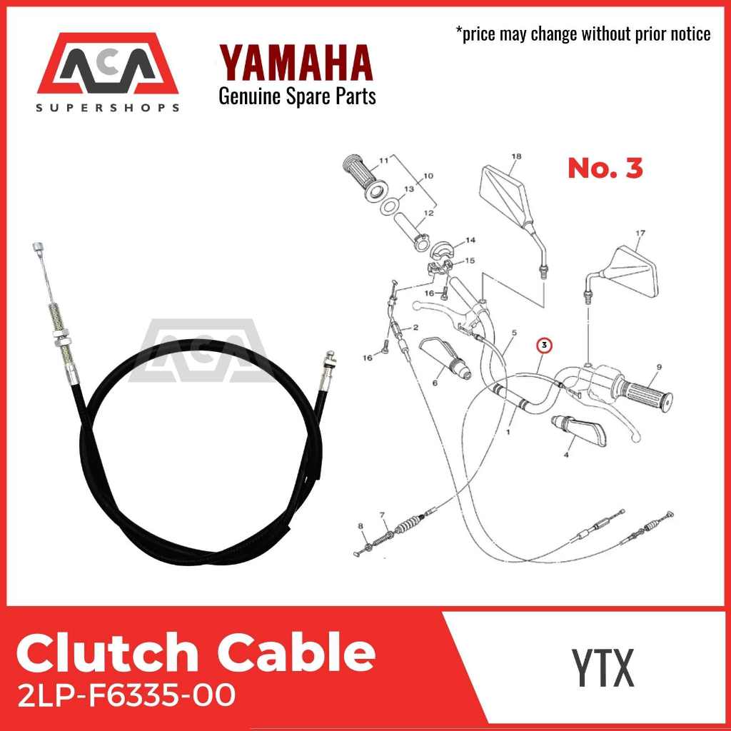 Genuine Yamaha Clutch Cable – YS125 (YS 125) – OEM Part 2SB-F6335-11