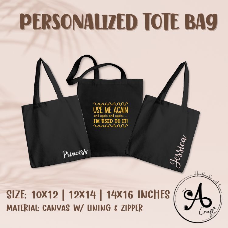 Personalized Tote Bag | Customized Tote Bag | Totebag Canvas Bag ...