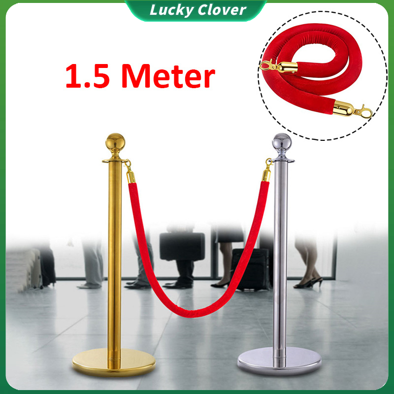 1.5 Meter Red Crowd Control Rope Barrier Rope Queue Rope with Gold hook ...
