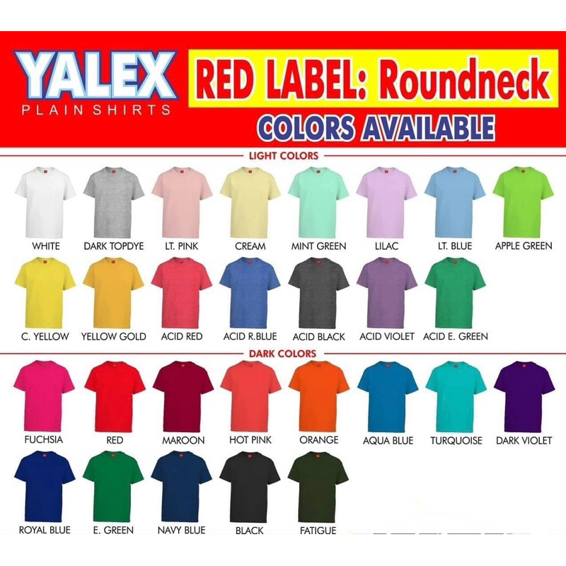 BUY 1 GET 1 FREE- YALEX PLAIN SHIRT RED LABEL ROUNDNECK | Shopee ...