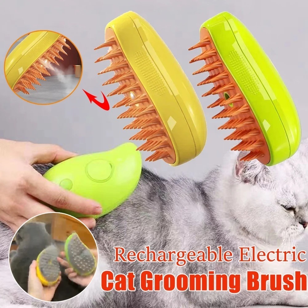 3 in 1 Steam Cat Brush Cat Brush Indoor Cat Hair Removal Dog Steam Brush Massage Pet Grooming