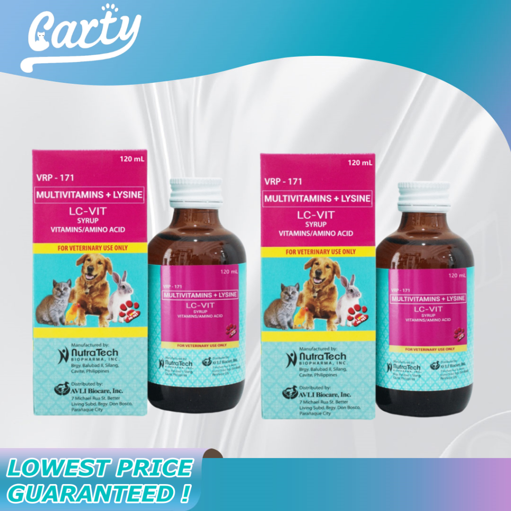 LCVit Multivitamins+Lysine, Pet Multivitamins For Cat Dog Vitamins 120