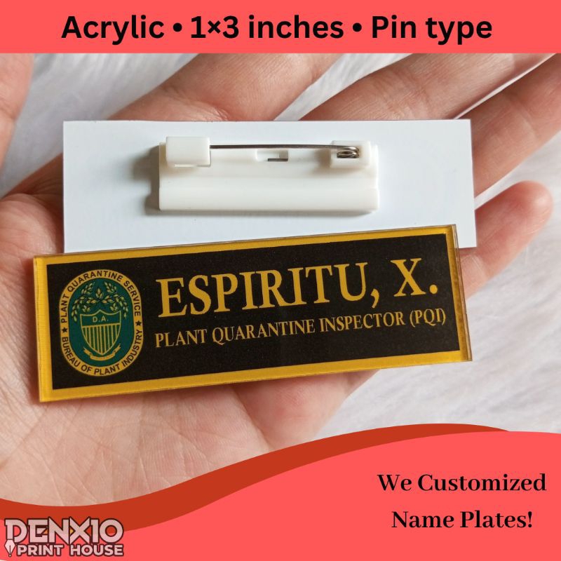 Customized Pin type Name Plate Badge