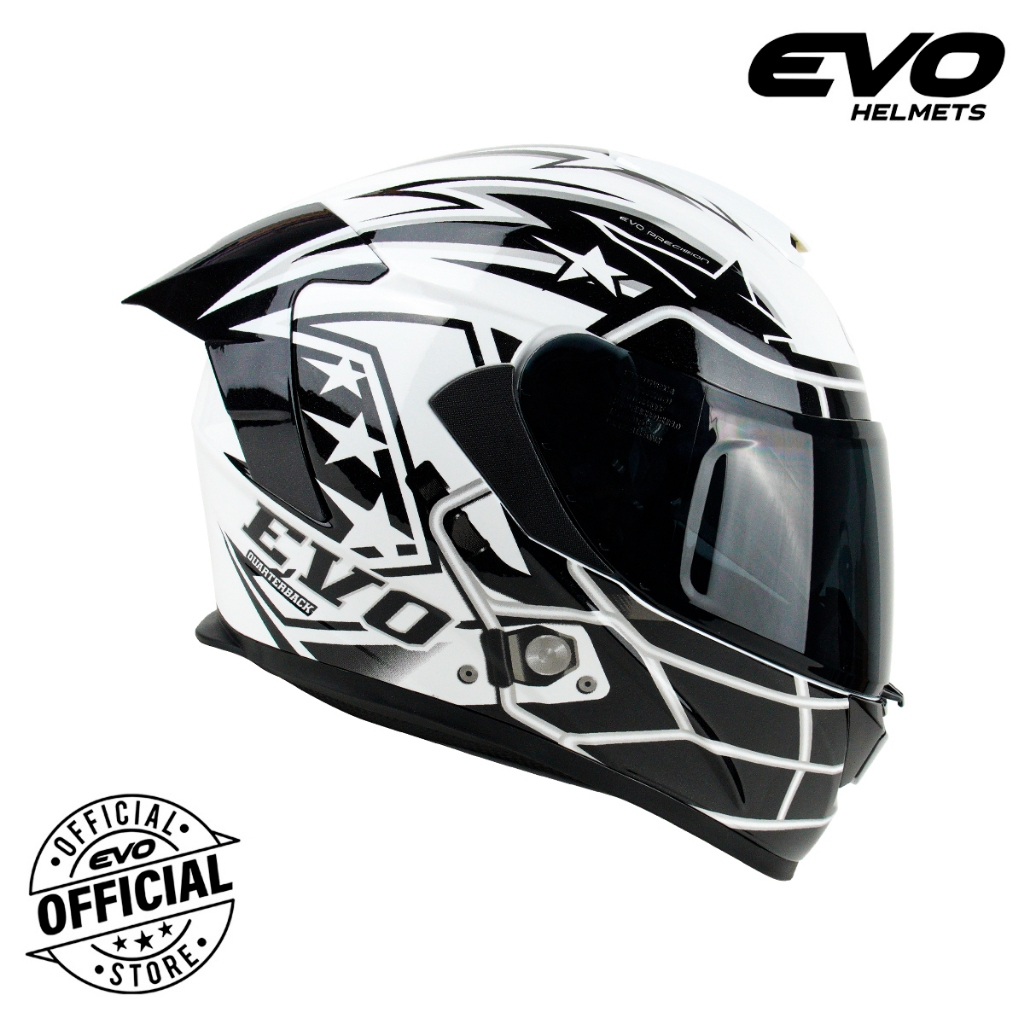 EVO GTPRO Quarterback Full Face Dual Visor Motorcycle Helmet with Free