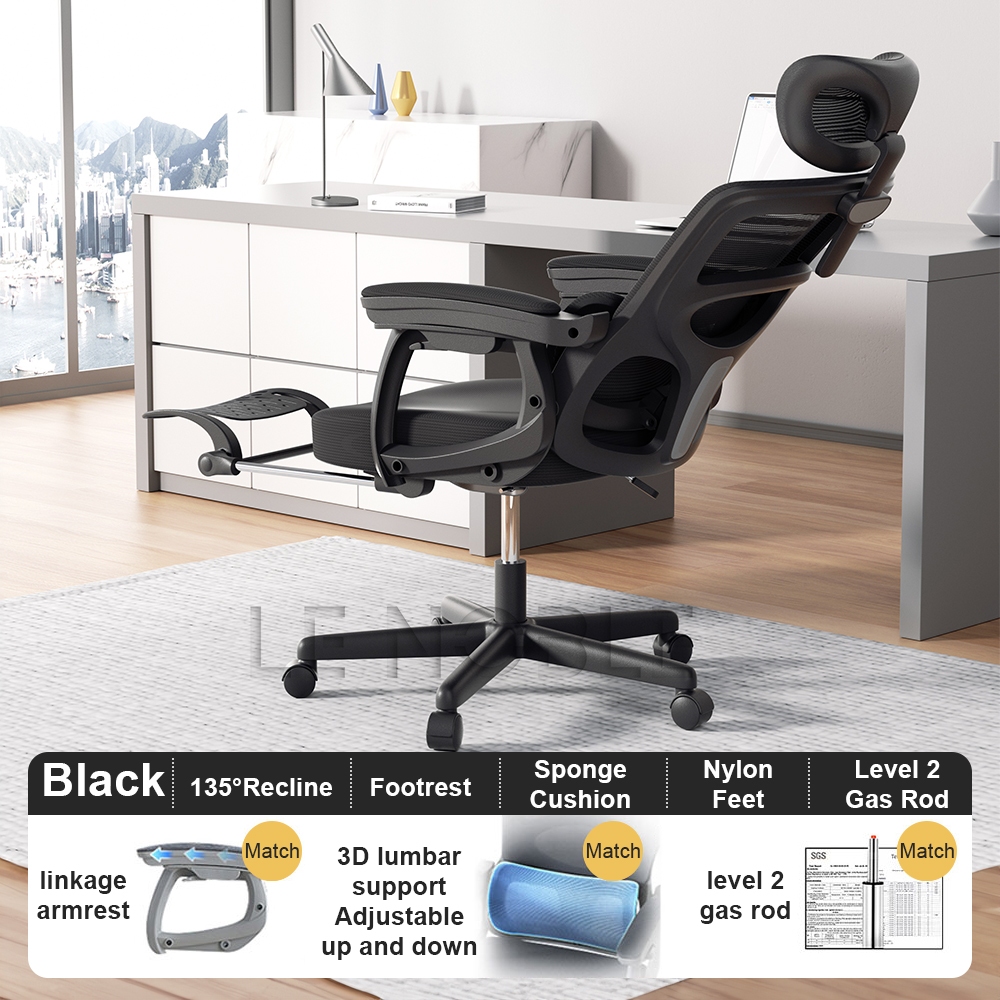 LENOBLE Mesh Office Chair Ergonomic Computer Lounge Chair Reclining