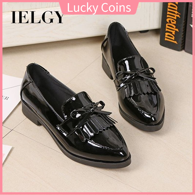 Tassel Casual Flat Patent Leather AllMatch Women Shoes British Student