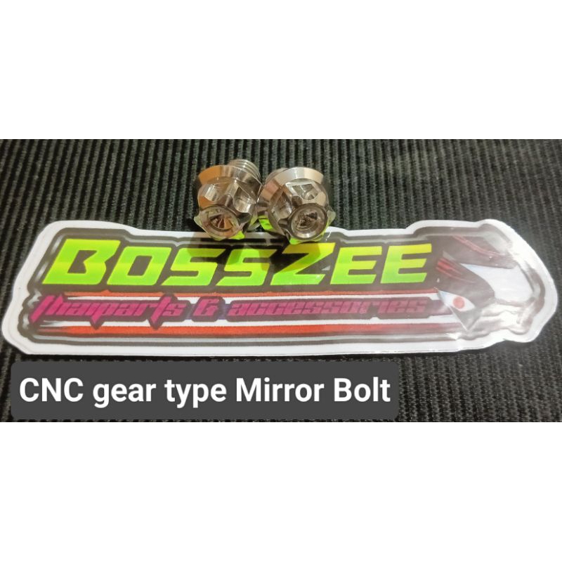 CNC gear type Mirror Bolt (Honda both Clockwise Yamaha Clockwise