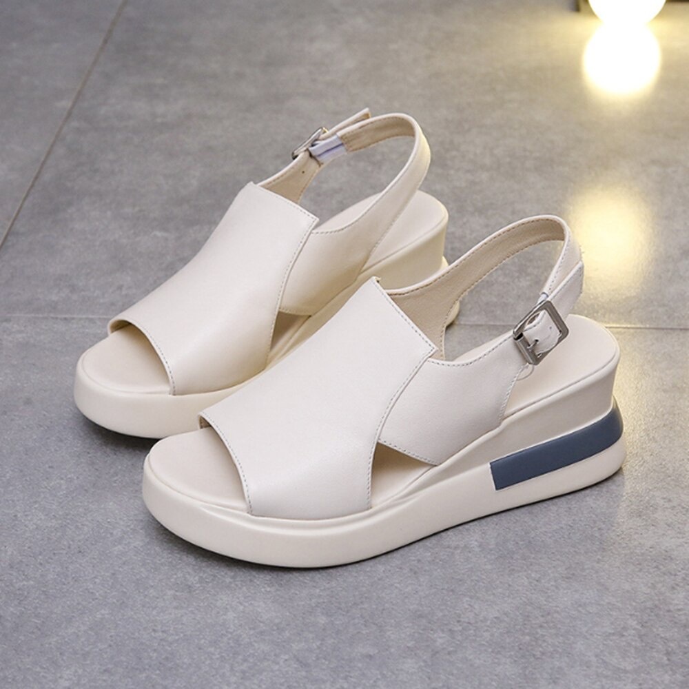 Thick-sole wedge sandals high-heeled for women | Shopee Philippines