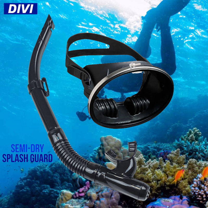 DIVI Snorkeling Set for Adults Tempered Glass Snorkel Mask Anti-Splash ...