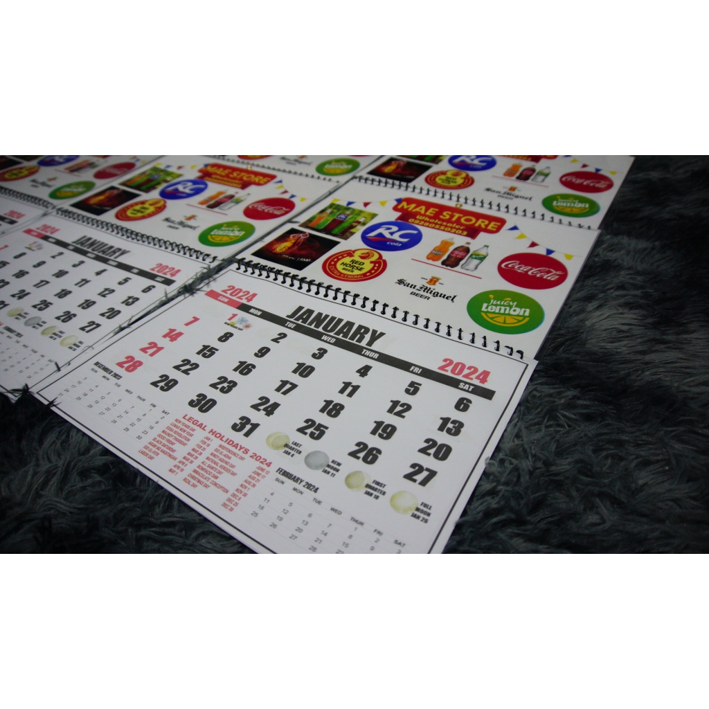 2024 CALENDAR customized A4 Size LAMINATED gift ideas and give aways