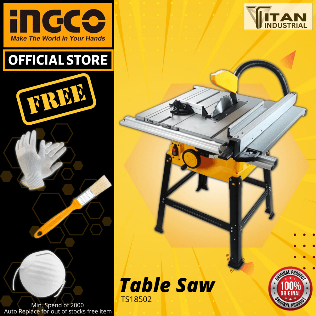 INGCO Table Saw 1850W TS18502 Tm ss Shopee Philippines