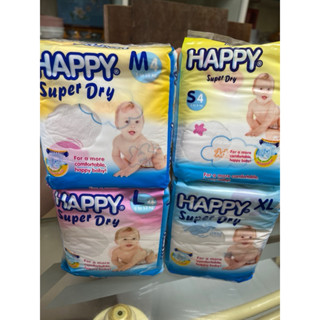 Happy Super Dry Small Medium Large XL by 4 diapers