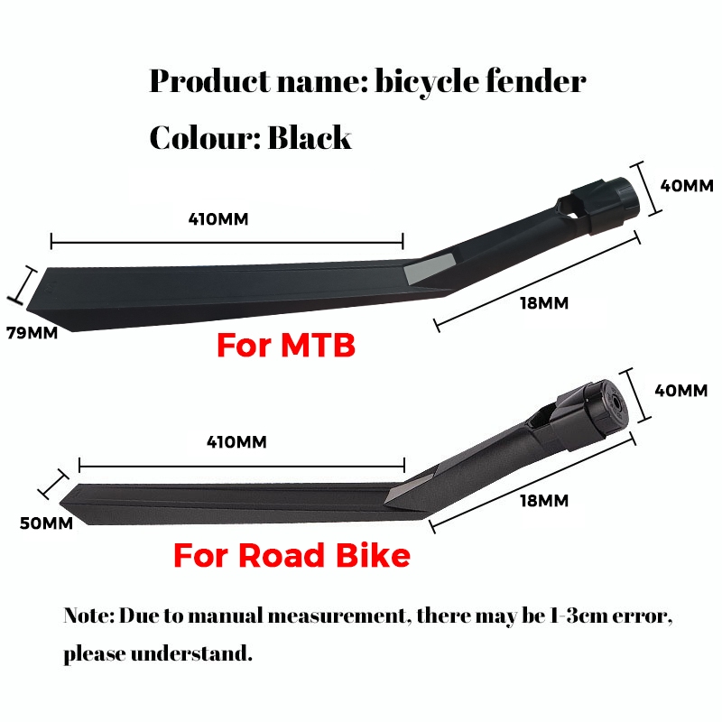 26x4.0 Fat Bike Mudguard Set – Front & Rear Plastic Fenders For MTB, Off-Road, E-Bikes (Black)