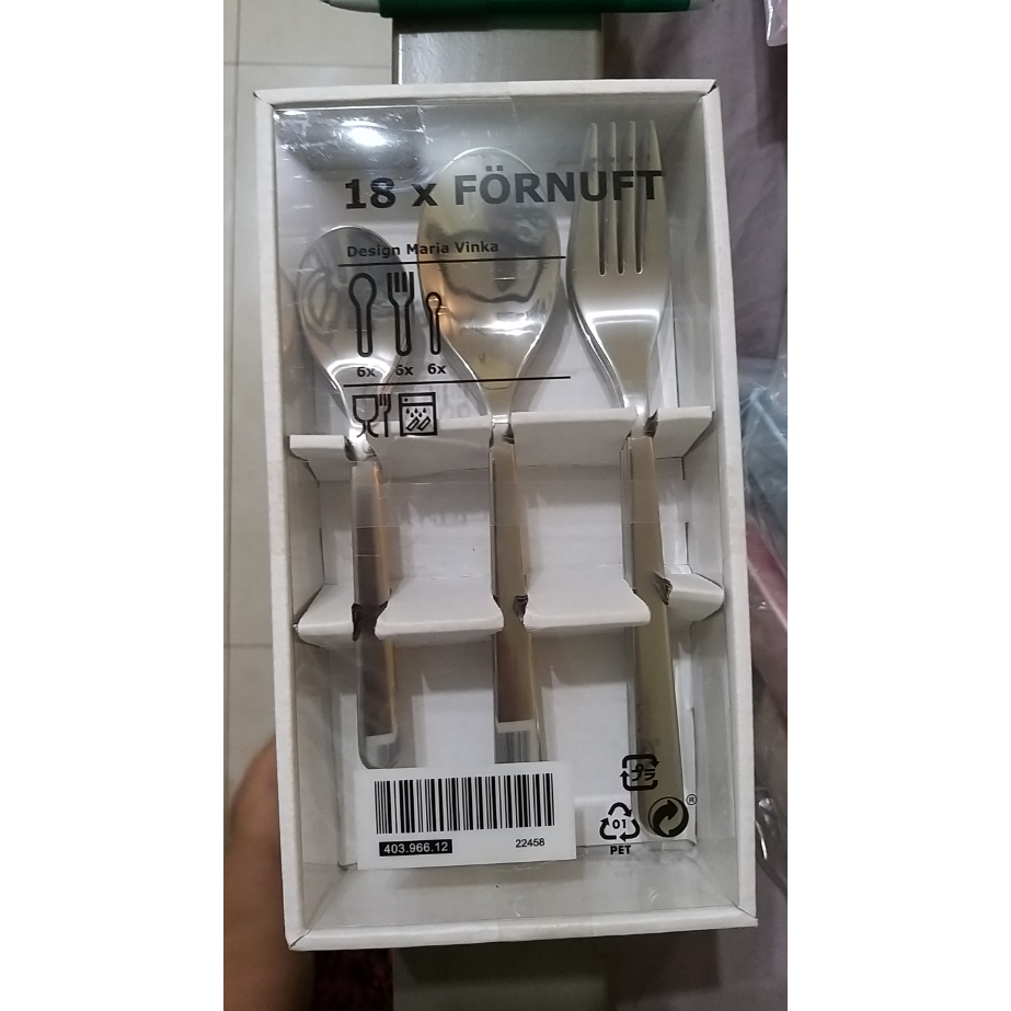 Ikea FORNUFT 18piece cutlery set, stainless steel (fork, spoon