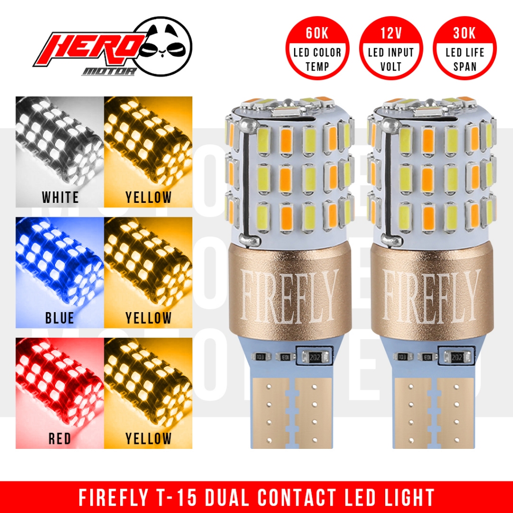 Firefly DUAL CONTACT LED Dual Mode T15 Signal/Park Light color amber ...