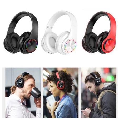 B39 NEW Wireless Bluetooth Headphones Colored LED Lights Gaming Headset ...