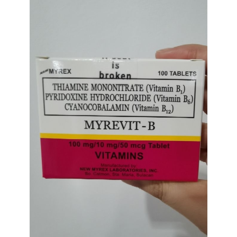 Myrevit B complex Vitamins 100 tablets Shopee Philippines