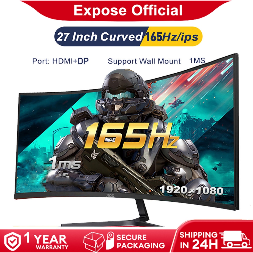 EXPOSE 27 inch Gaming Monitor 165Hz/144Hz Desktop PC Compute 24'' IPS ...