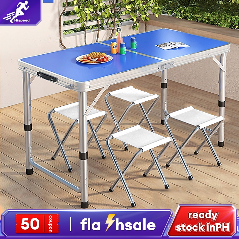 Folding Table 120 X 60 CM Office Study Camping Chair Set Dinner