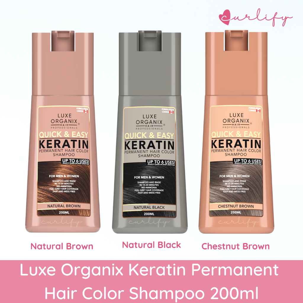 Luxe Organix Hair Color Shampoo Natural Brown / Black / Chestnut Brown