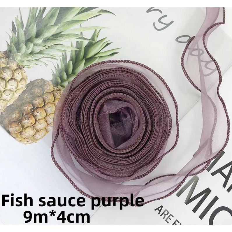 4cm/9m Plain Fishtail Ribbon Yarn With Wavy Edge Wrap Flower Gift ...