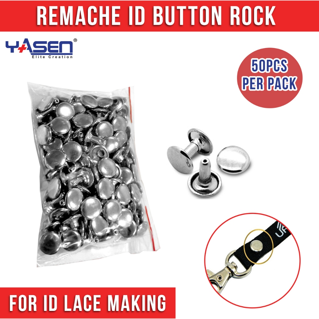 50pcs) ID Button Rock, Remache Use for ID Lace Making Snap Fastener