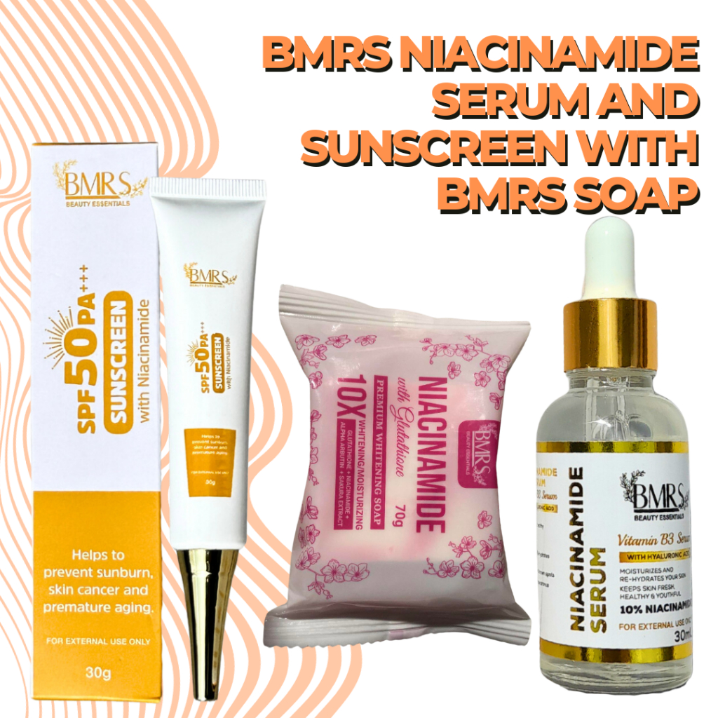 BMRS BUNDLE (BMRS SUNSCREEN, BMRS NIACINAMIDE SOAP And BMRS NIACINAMIDE ...