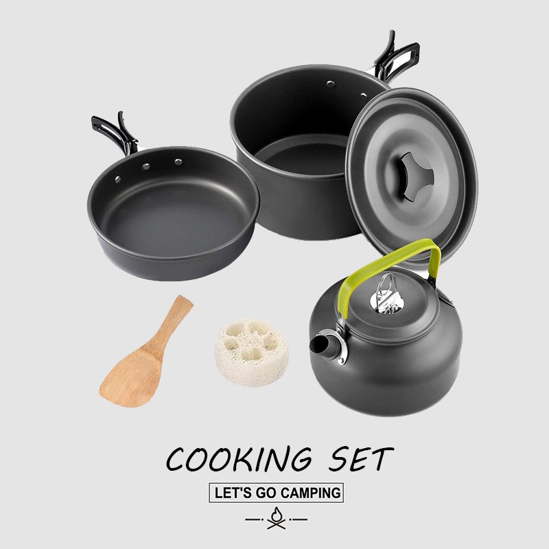 【COD】Camping Cooking Set Picnic Outdoor Travel Household Teapot Picnic
