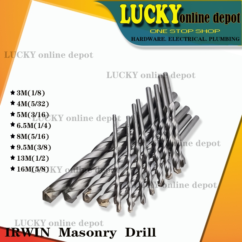 ORIGINAL IRWIN MASONRY DRILL BIT 1/8"(3mm),5/32"(4mm),3/16"(5mm),1/4"(6