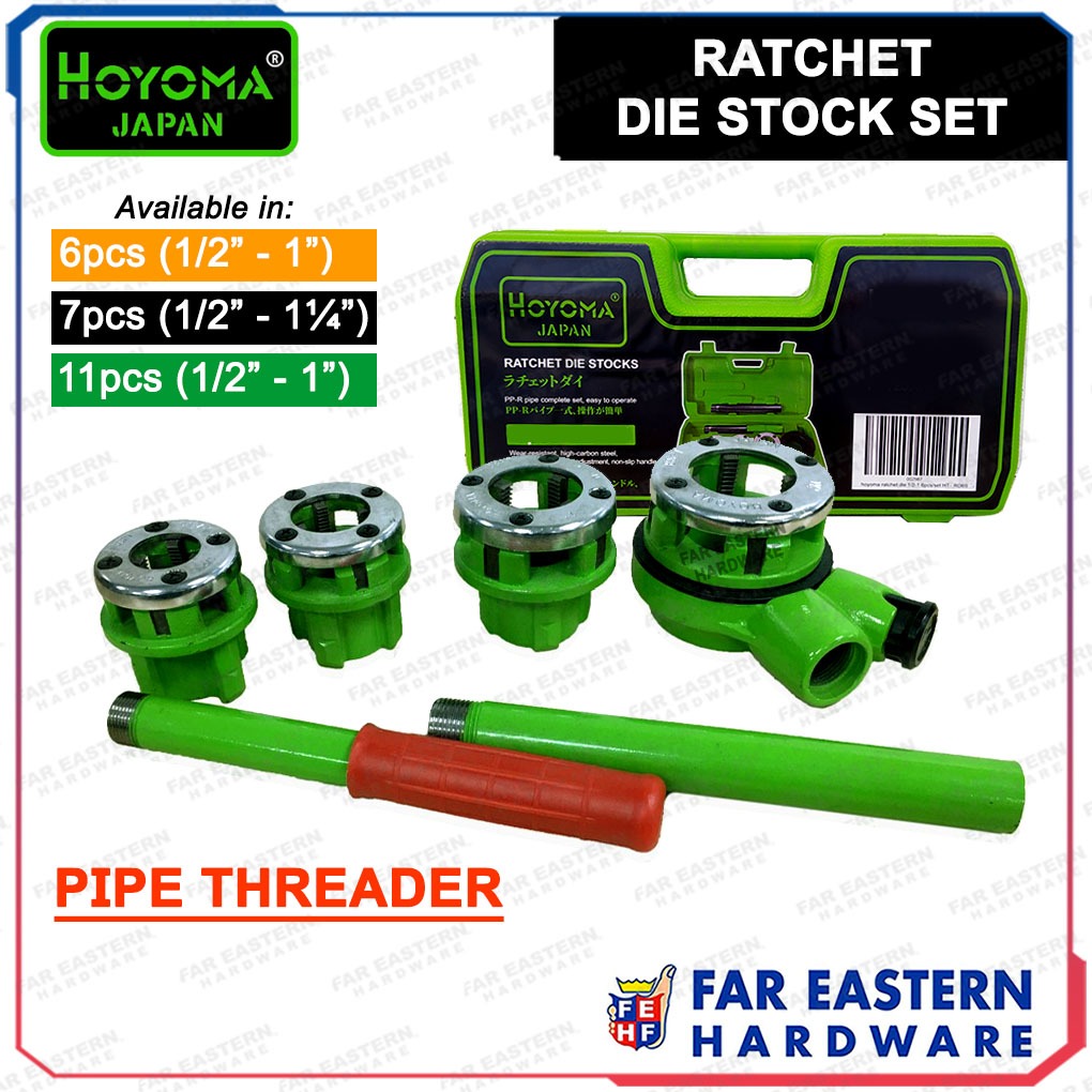 HOYOMA Ratchet Die Stocks Set PPR Pipe Threader Threading HYHT Shopee