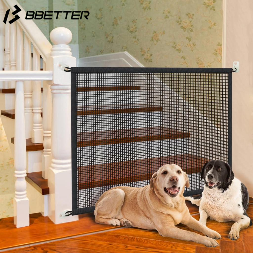 Dog Gate for Stairs Pet Gates for The House Dogs Screen Mesh Gate for ...