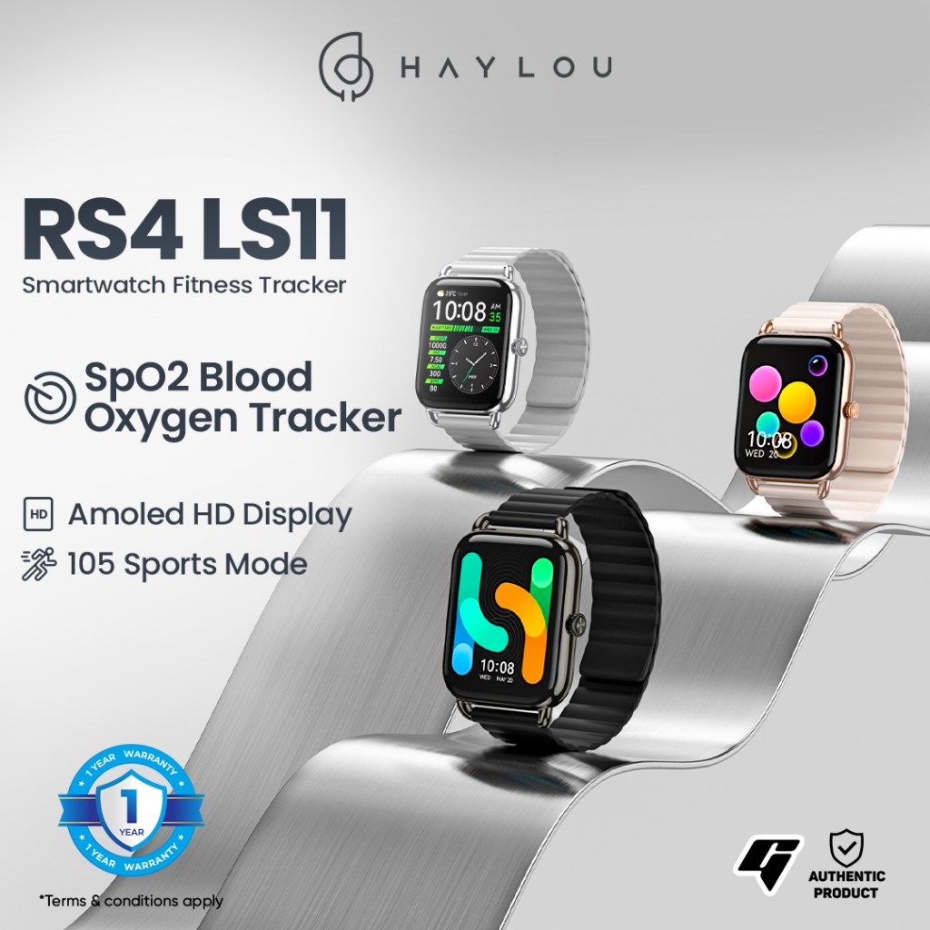 Haylou RS4 Plus LS11 Smartwatch Fitness Tracker AMOLED Display SpO2 ...