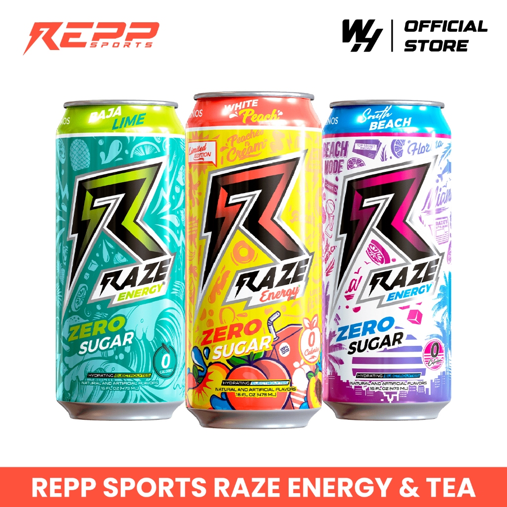RAZE ENERGY DRINK ZERO CALORIES with Electrolytes, BCAA for Rapid