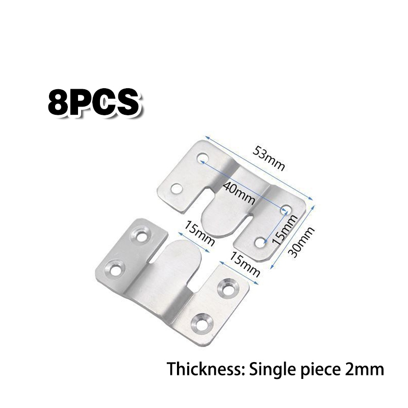 8pcs Furniture Interlock Bracket Stainless Steel Flush Mount Photo