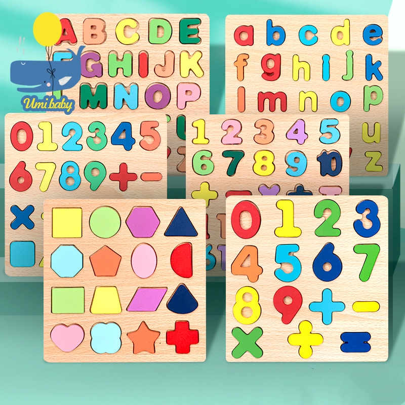 ABC Alphabet Digital Puzzle Wooden Toys Kid Number Letter shape ...