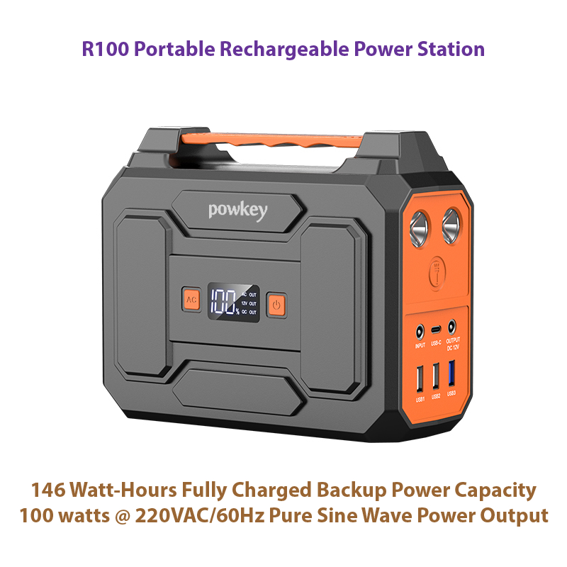 AVSHER100 146Wh Portable Solar Rechargeable Power Station 100W 220VAC