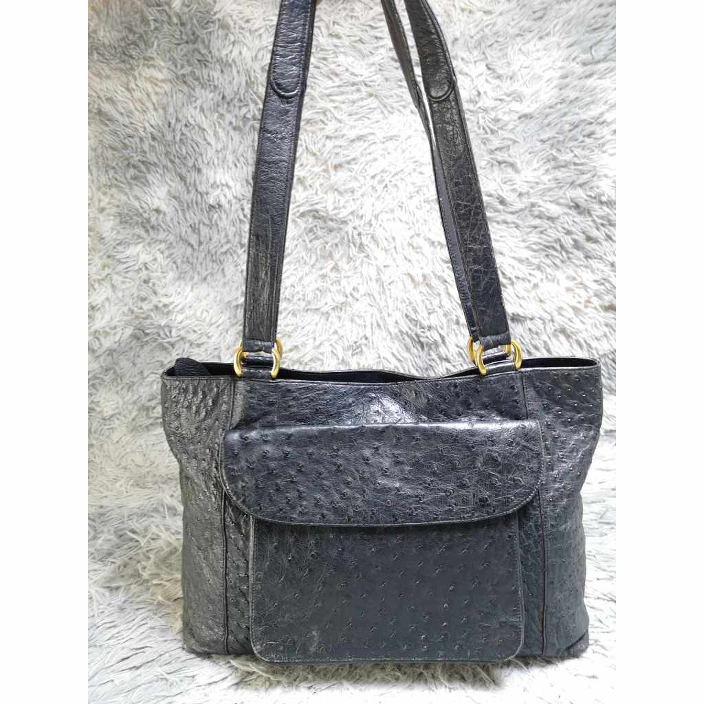 black-ostrich-leather-tote-bag-shopee-philippines