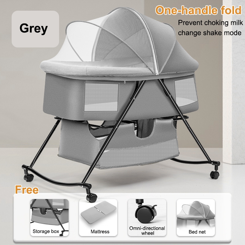 Newborn Baby Crib 0-3 years Multifunctional Baby Rocking Bed Bassinet ...