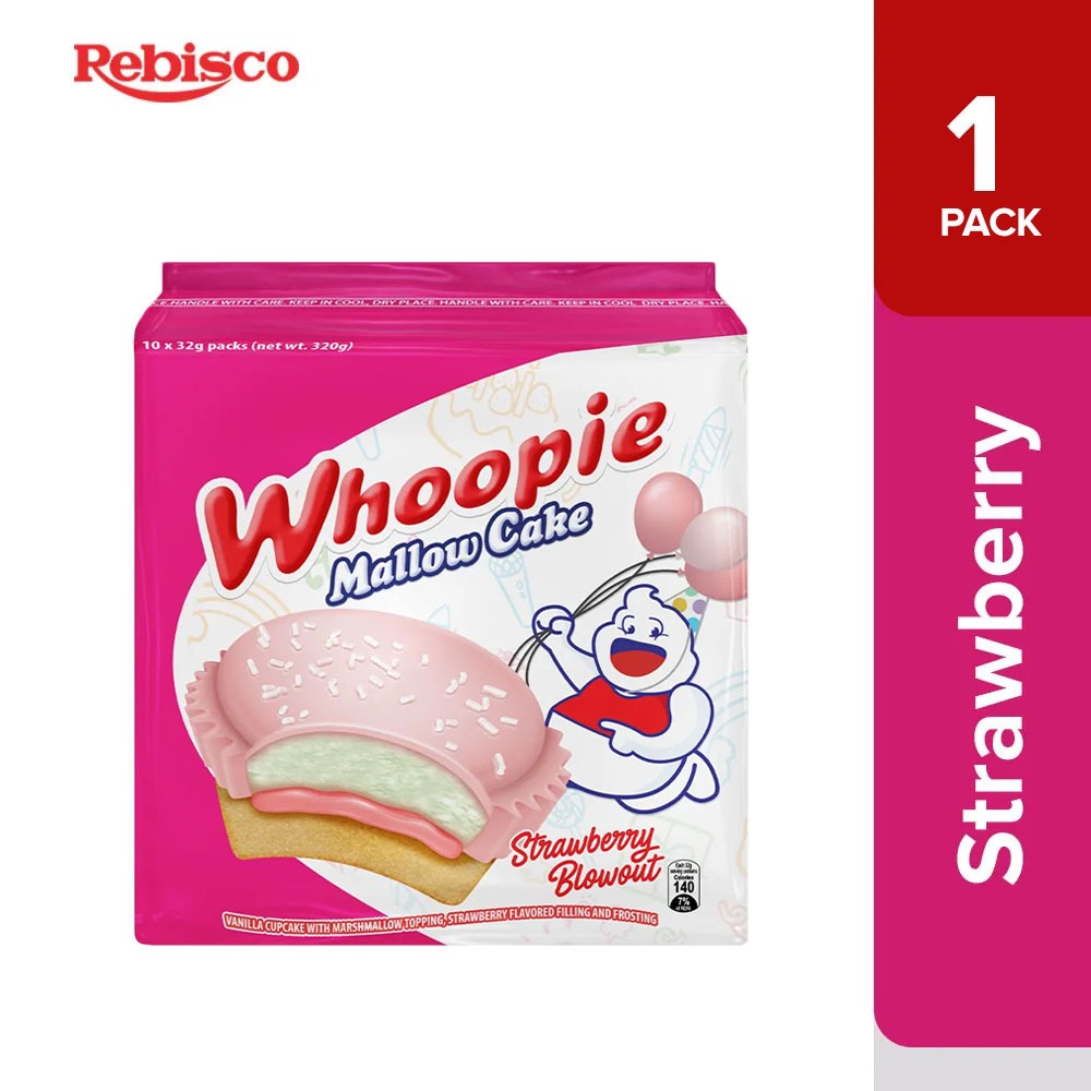 Rebisco Whoopie Marshmallow Cake Strawberry 32g Shopee Philippines
