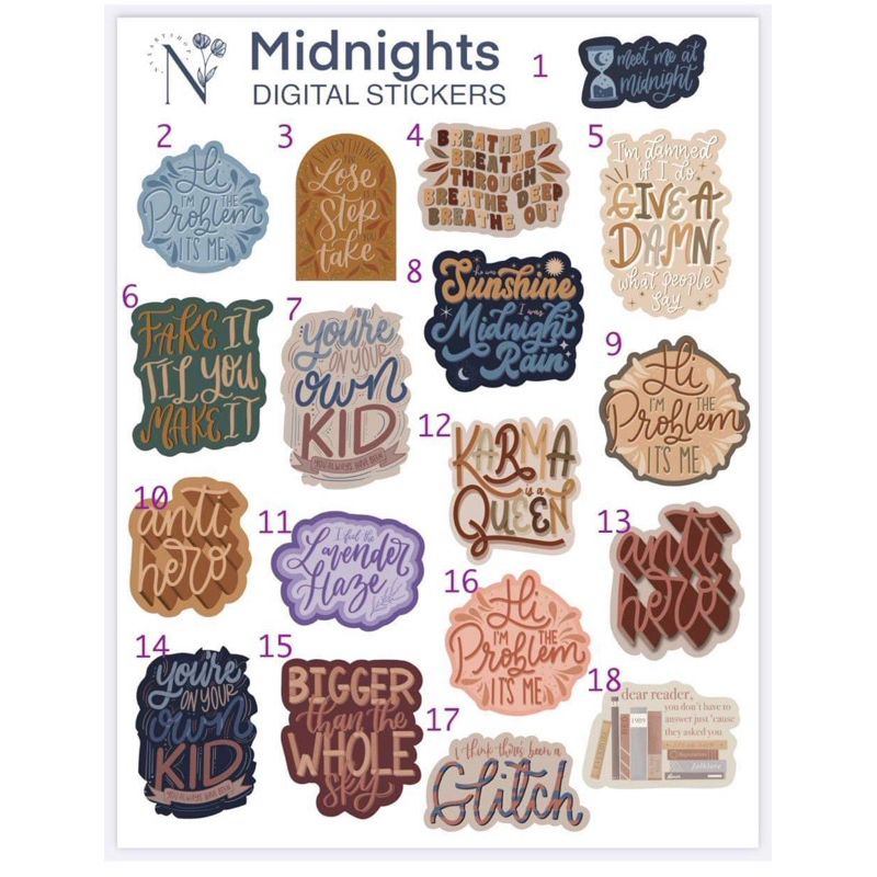 Taylor Swift Midnights album waterproof vinyl stickers | Shopee Philippines