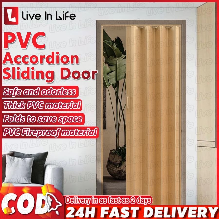 Accordion Sliding Door PVC Folding Door For Kitchen Bathroom household