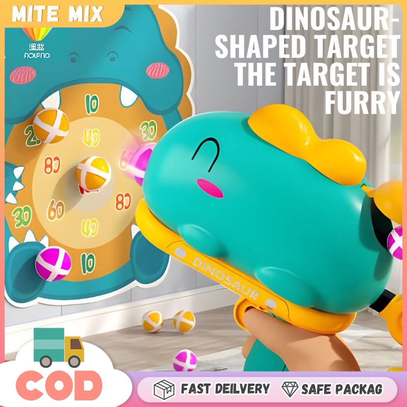 Children's Dinosaur Sticky Ball Shooting Toy Target Practice Kids ...