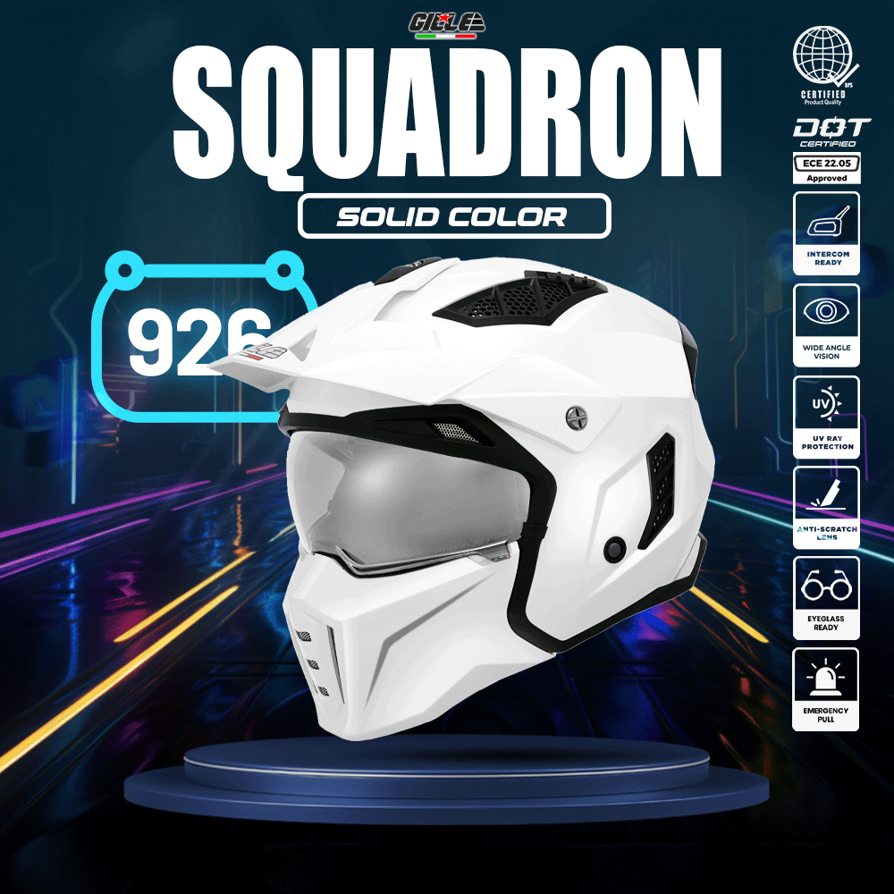 Gille Helmet YM926 SQUADRON Plain Motorcycle Helmets Modular Full Face