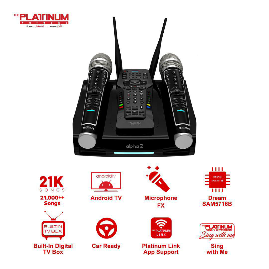 Platinum Karaoke Alpha 2 4K Wireless Mic Player with Digital and