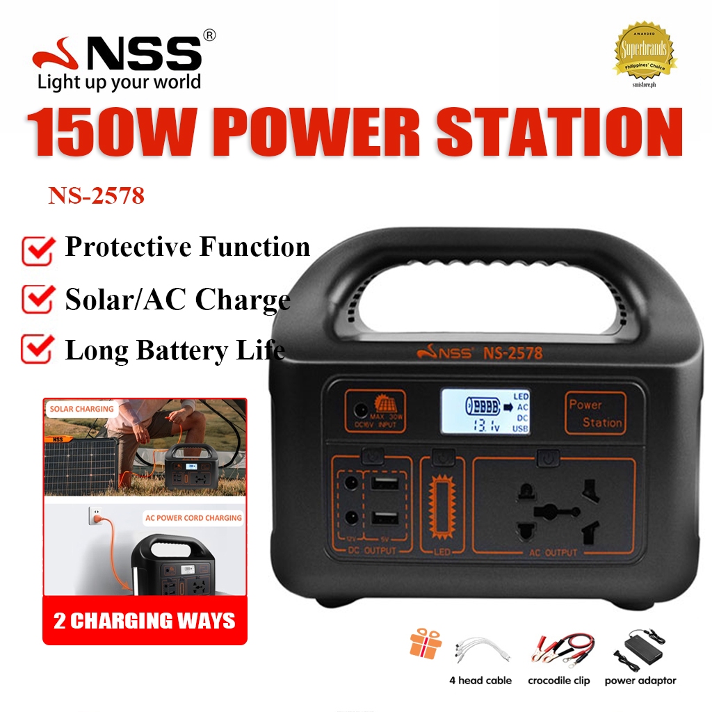 Nss Power Station 220v 150w Solar Charge Portable Home Generator Multi